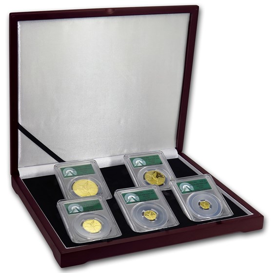 2017 Mexico 5-Coin Gold Libertad Set PR-70 PCGS (Green Label) 2017 Mexico 5-Coin Gold Libertad Set PR-70 PCGS (Green Label)